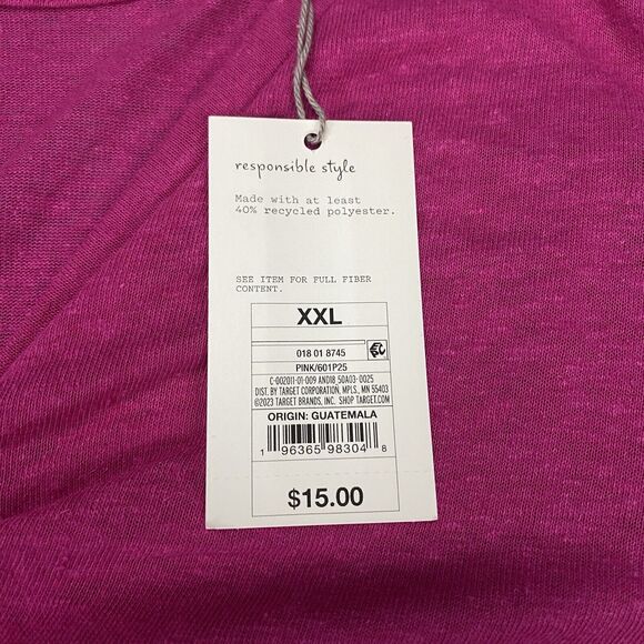 A new day Women's T shirt Pullover Short Sleeve V-Neck Pink Size XXL - Picture 15 of 15